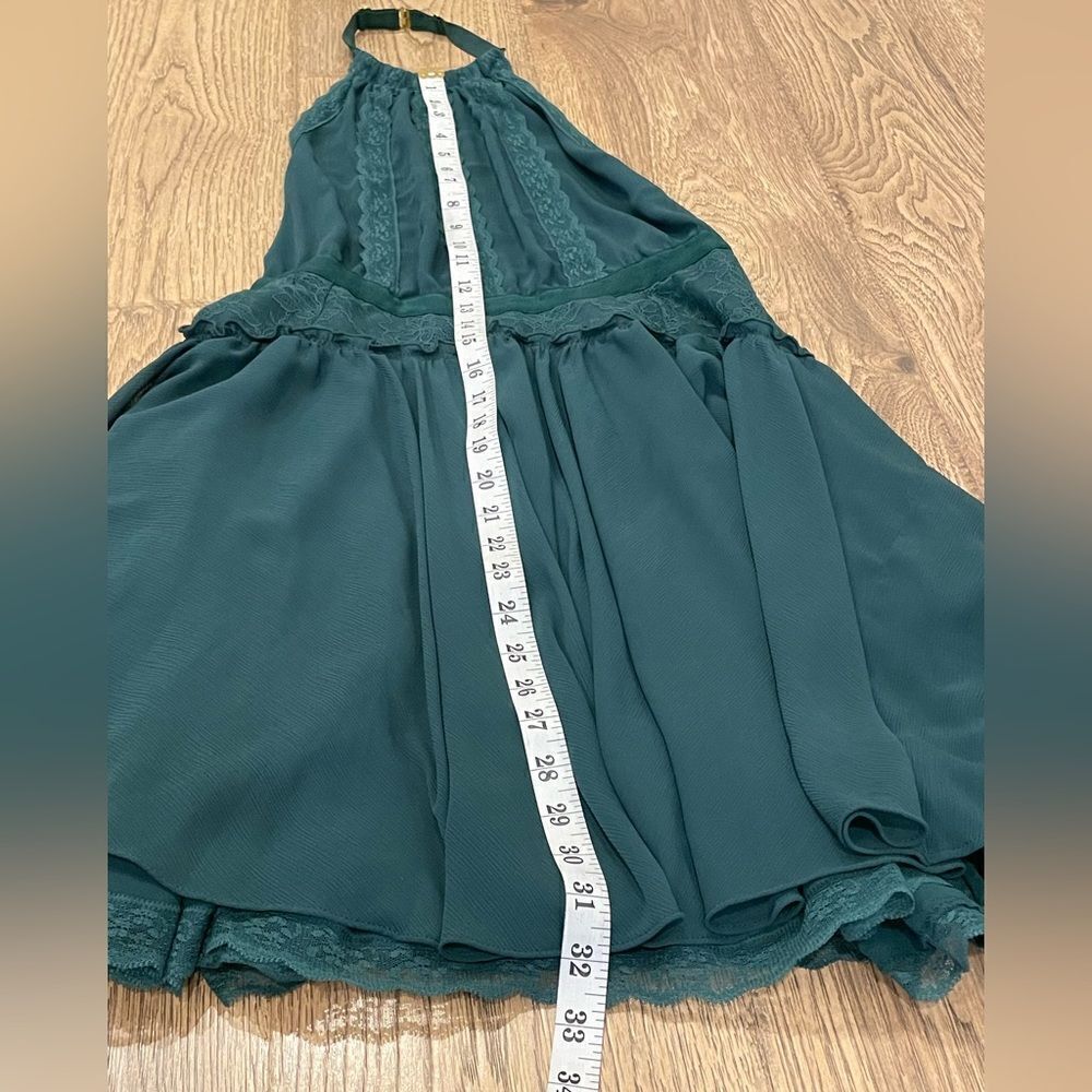 Y2K Victoria's Secret Forest Green Lace Halter Open Back Mini Dress 2 Feminine - Picture 11 of 11